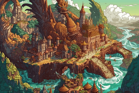 飞龙城堡游戏画面背景图片