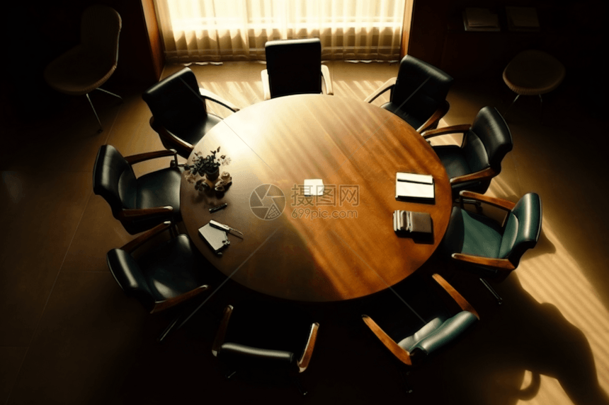 商务谈判会议桌图片
