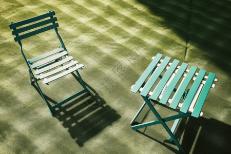 绿色便携折叠椅高清图片