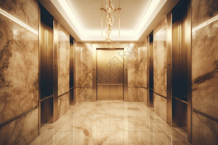 豪华大理石电梯内部背景图片