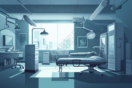 白色柜子白色医院的室内景象插画