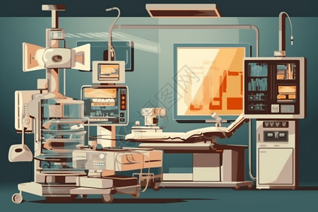 高清素材医学先进的医疗器械插画