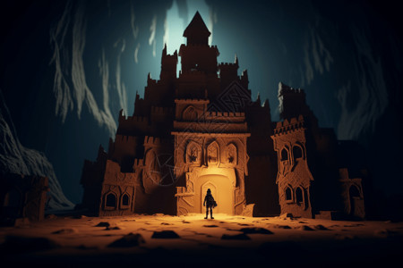 冒险家潜入城堡的插图图片