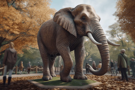 三小场所公园里的AR大象设计图片