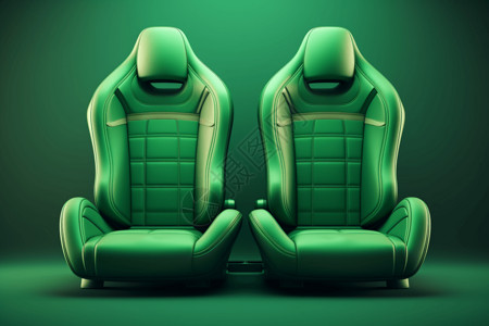 舒适真皮座椅一对绿色的座椅插画