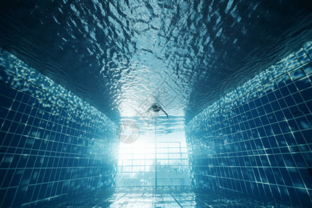 泳池潜水跳入高清图片