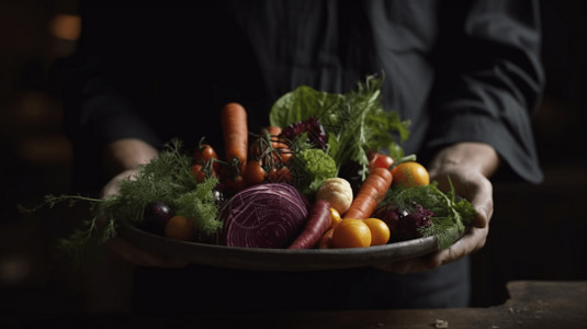 蔬菜精美矢量图新鲜的蔬菜摆盘背景