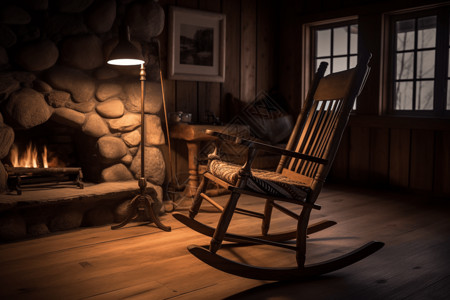 木制摇椅背景图片