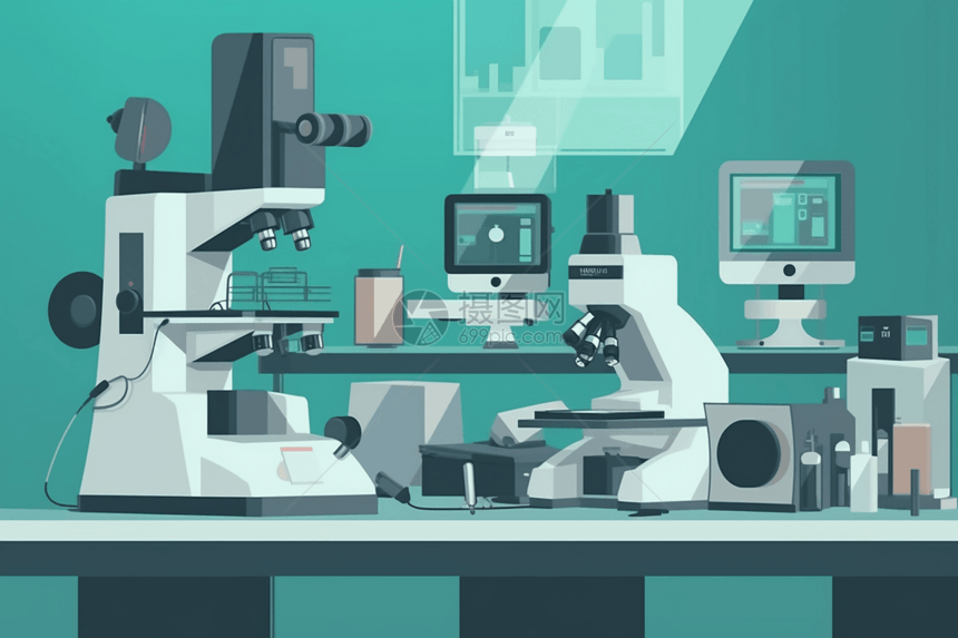 医学研究的设备和技术平面插图图片