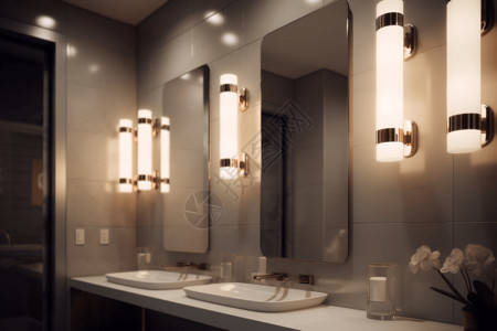 现代浴室灯具图片