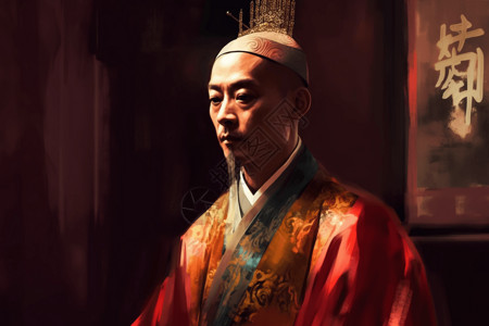 宫斗人物素材古代皇帝肖像插画