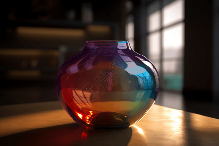 彩色玻璃花瓶3D设计图背景图片