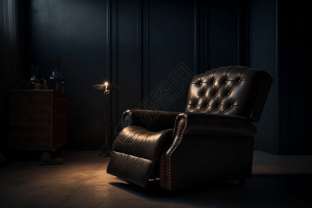家庭影院中的躺椅3D设计图图片