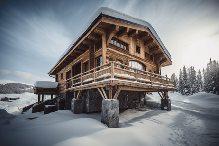 木制小屋图背景图片