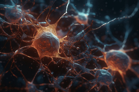 很多膳食纤维创意神经网络连接设计图片