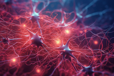 神经元概念微观世界中的神经元细胞概念背景设计图片