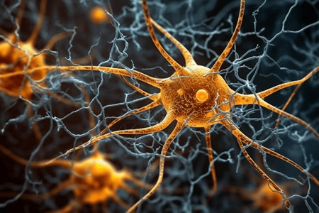 抽象3D神经元细胞图片
