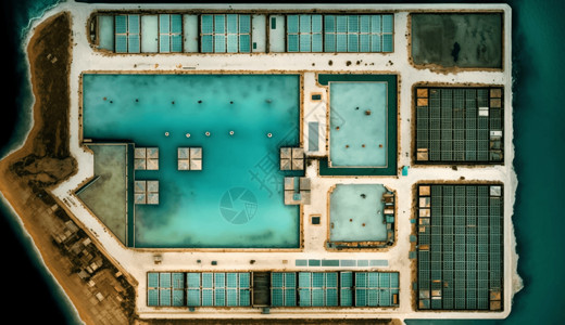 绿松石的游泳池游泳池中的养鱼场设计图片