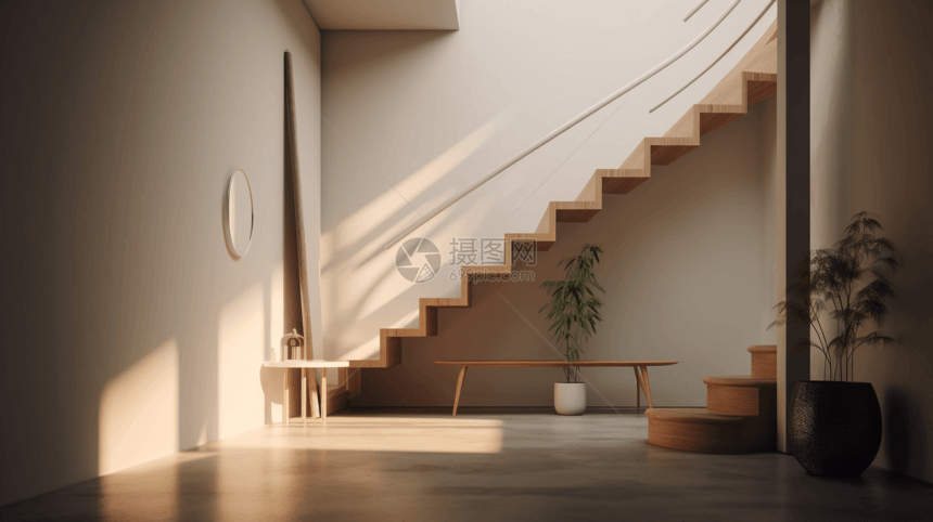 极简主义楼梯图片