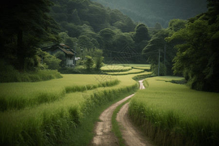 节气夏至乡村风景背景