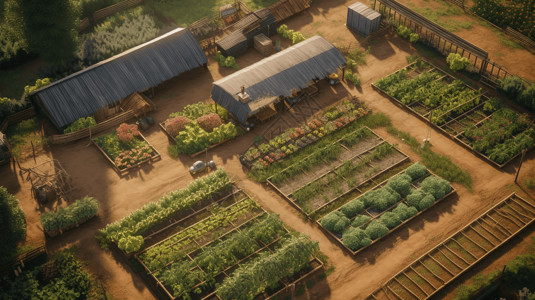 社区蔬菜中心社区农业种植场景插画