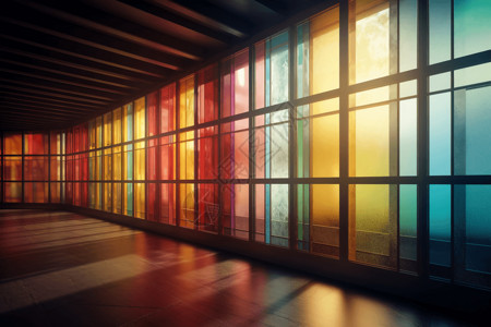 彩色玻璃窗建筑图片