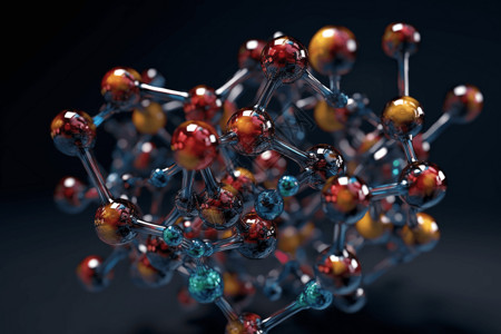 3D分子结构展示背景图片