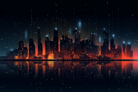 粒子简约城市背景图片