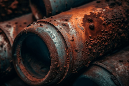排气管金属和铁锈特写图片