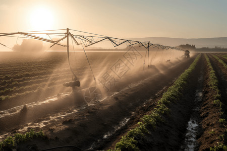 农业自动灌溉系统背景图片
