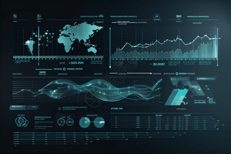 智能商务数据可视化背景图片