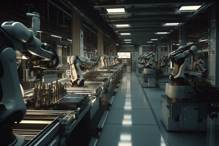 机器人批量生产线高清图片