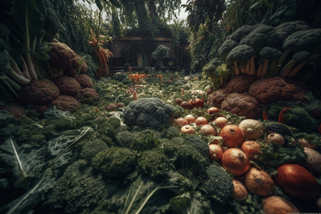 凉拌甘蓝巨大的蔬菜花园设计图片