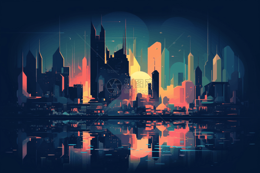 抽象未来城市图片