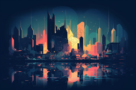 抽象未来城市背景图片