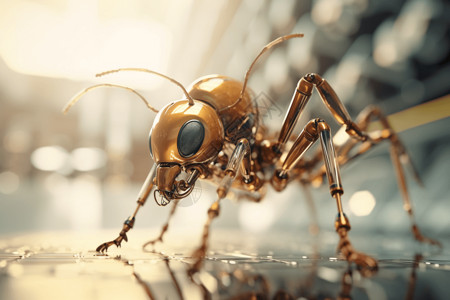 暖光下的机器人蚂蚁背景图片