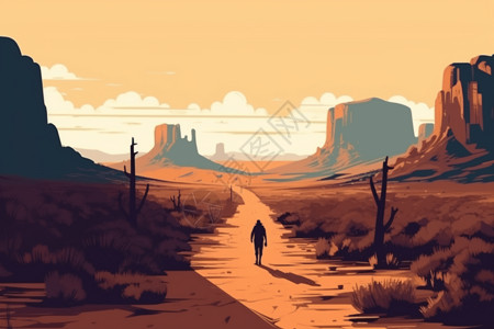 沙漠景观中的道路背景图片