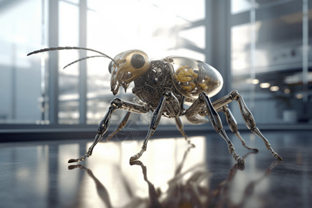 蚂蚁实验素材实验室里的机器昆虫设计图片