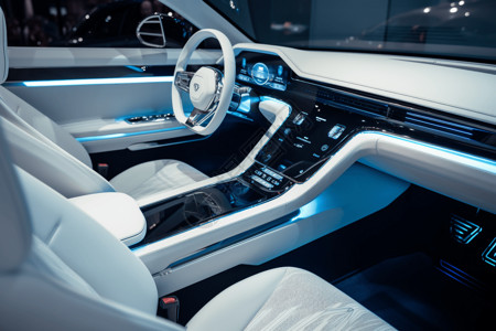未来主义汽车内部自动驾驶高清图片