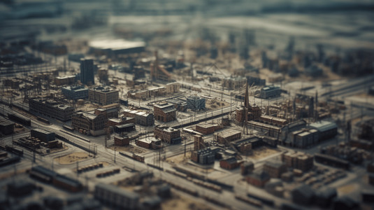 工业城市移轴效果图背景图片