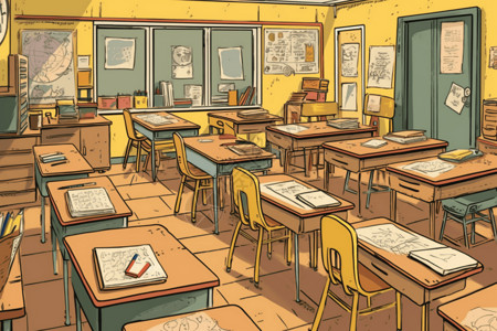 多彩的教室课堂背景图片
