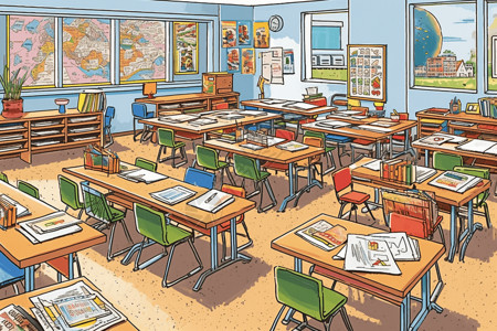 多彩的学校课堂背景图片