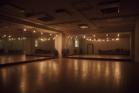 夜晚安静的舞蹈室图片