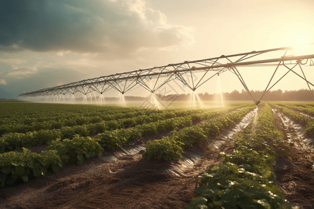 农业机械化科技灌溉农作物设计图片
