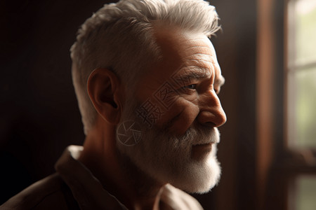 人物头像特写老人3D肖像设计图片
