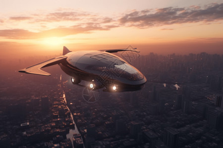 创新的高科技飞行汽车图片