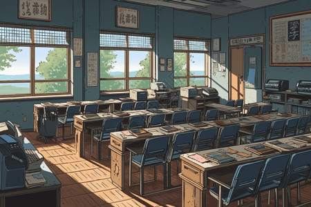 无人的教室背景图片
