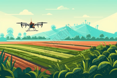 无人机与农作物图片