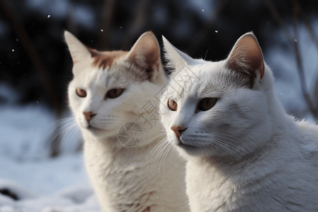 雪天里的猫图片