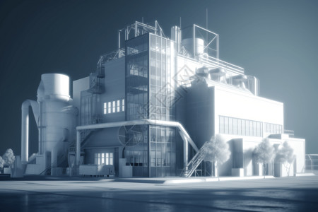 单色未来风格工业厂房图片